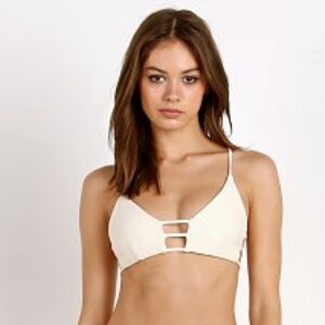 Montce vanilla Cage Bikini Top Cream Crochet